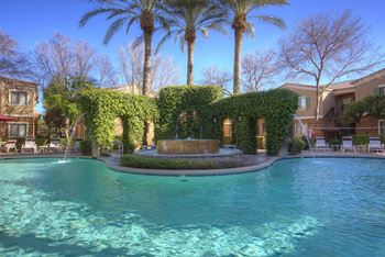 Stunning lagoon-style pool and spa